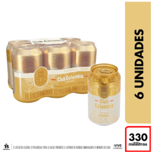 Cerveza Club Colombia Dorada Lata 330ml x6und