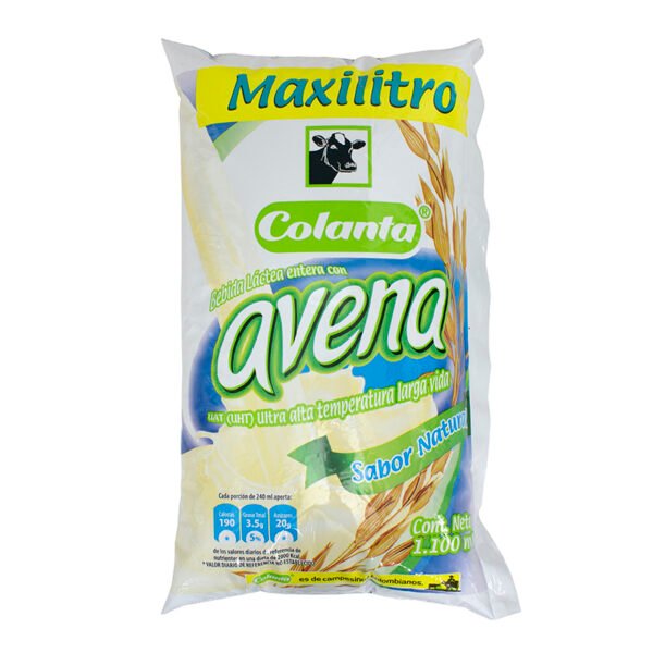 Avena Colanta Natural UHT Bolsa 1100Ml