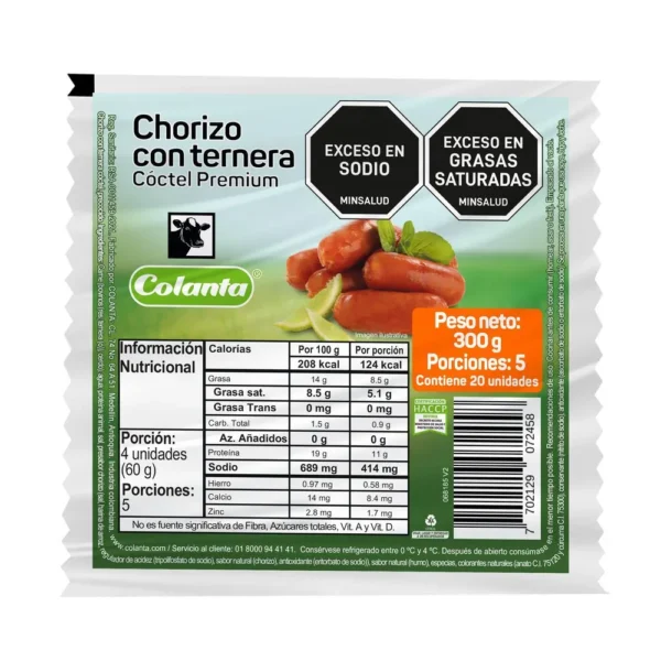 Chorizo Coctel Colanta 300 Gr
