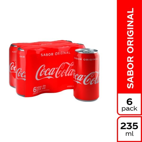 Gaseosa Coca Cola Original Lata 6 Und.