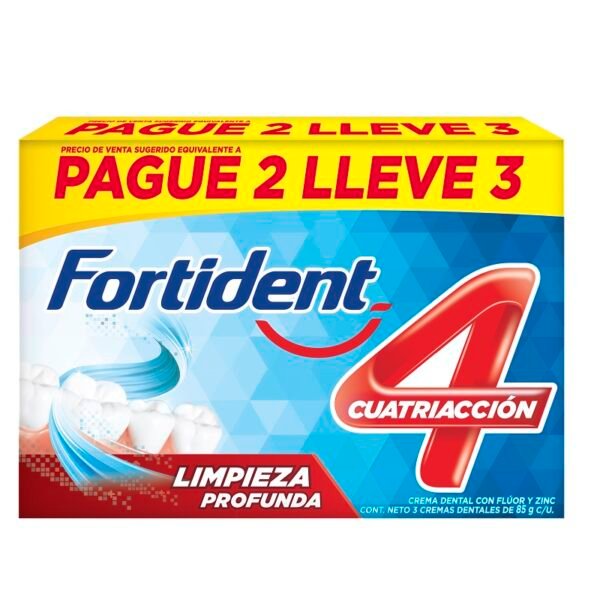 Crema Dental Fortident Limpieza Profunda Pague 2 LLeve 3 170Gr