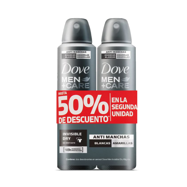 Desodorante Dove Men Invisible Dry Spray 89Gr 2 Unidades