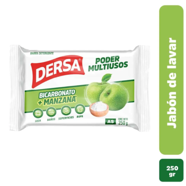 Detergente Dersa Barra Bicarbonato Manzana 250Gr