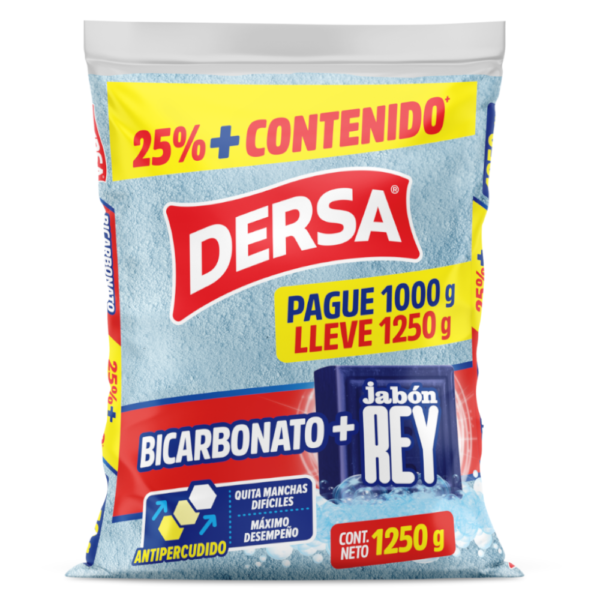 Detergente Dersa En Polvo Bicarbonato + Jabon Rey Pague 1000Gr LLeve 1250Gr