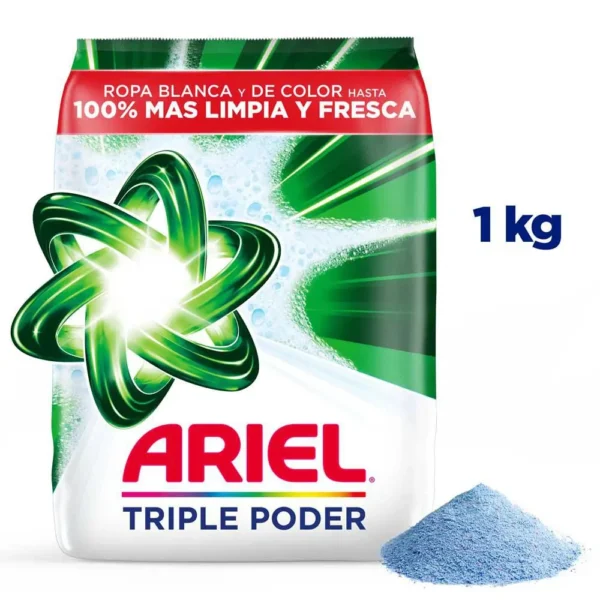 Detergente En Polvo Ariel Triple Poder 1000Grs