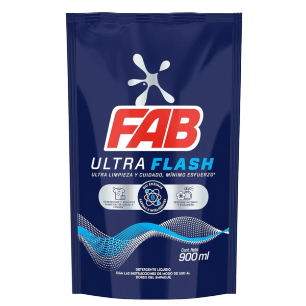 Detergente Fab Líquido Ultra Flash Doypack 900Ml