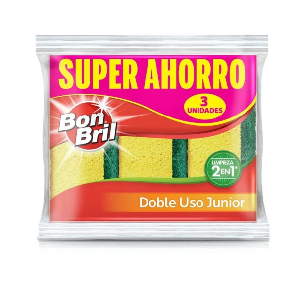 Esponja Bonbril Doble Uso Junior 3 Unidades