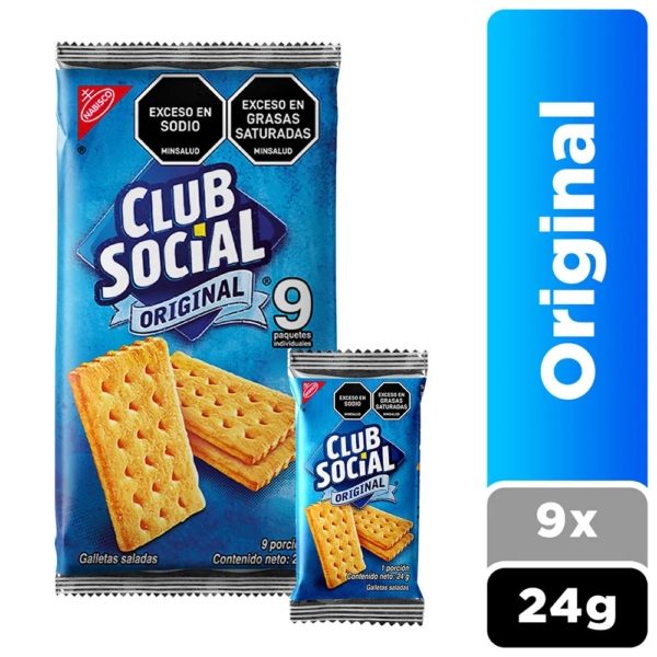 Galletas Club Social Original Paquete 9 Unidades 216Gr