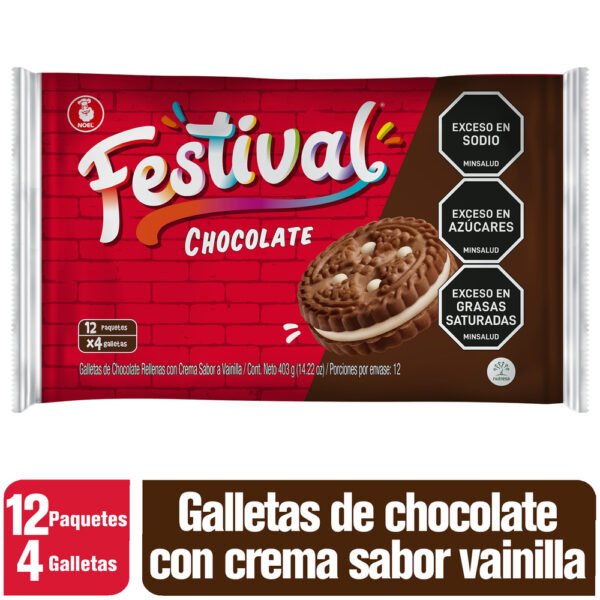 Galletas Festival Chocolate 12 Paquetes 403Gr