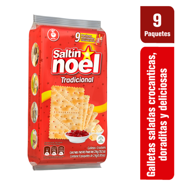 Galletas Saltín Noel Tradicional 9 Paquetes 216Gr