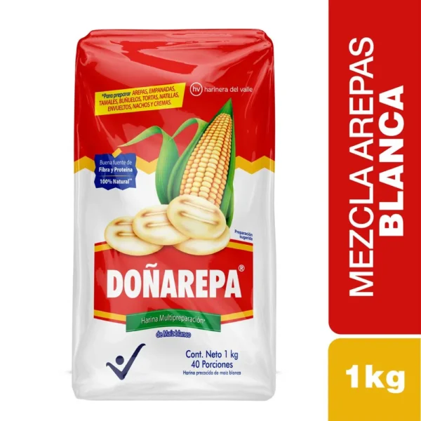 Harina de Maíz Doñarepa Blanca x 1000 grs