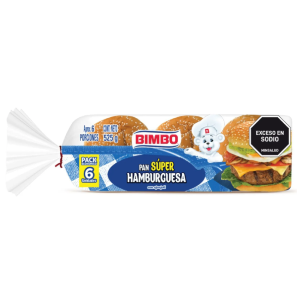 Pan Bimbo Súper Hamburguesa Ajonjolí 525Gr