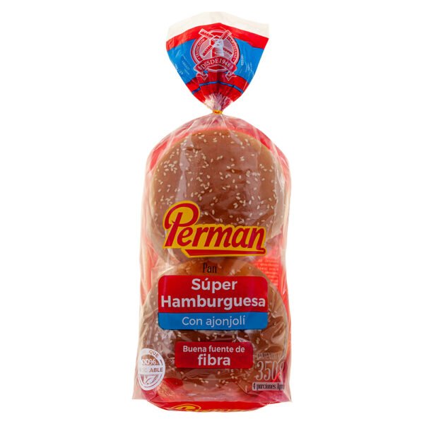 Pan Perman Super Hamburguesa Ajonjolí 300Gr