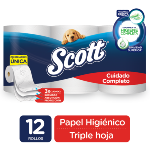 Papel Higiénico Scott Cuidado Completo 12 Unidades