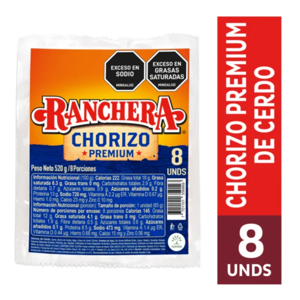Chorizo Ranchera 8U 520G Premium