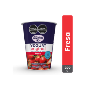 Yogurt Alpina Original Fresa Vaso 200Gr